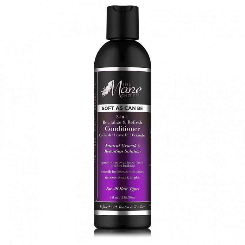 Soft As Can Be Revitalize & Refresh 3-in-1 Co-Wash, Leave In, Detangler The Mane Choice