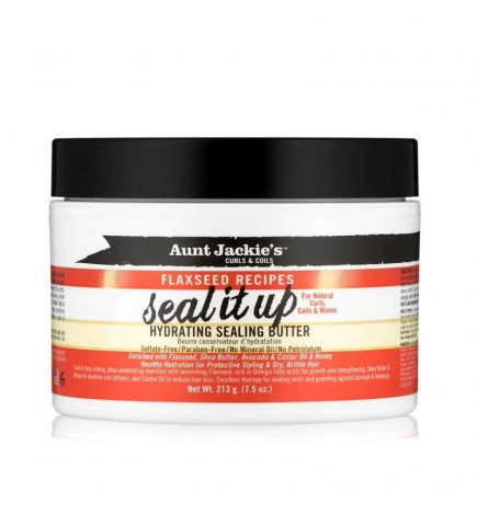 Aunt Jackie's Curls & Coils Flaxseed Recipes Seal It Up Hydrating Sealing Butter