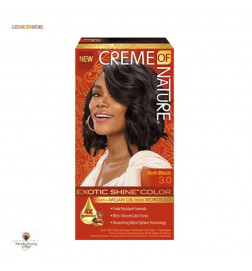Creme Of Nature Exotic Shine Permanent Hair Colour With Argan Oil Soft Black 3.0 - Tamelia Beauty Shop